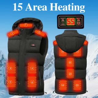 Display screen temperature heating vest, smart heating vest, male USB electric heating vest